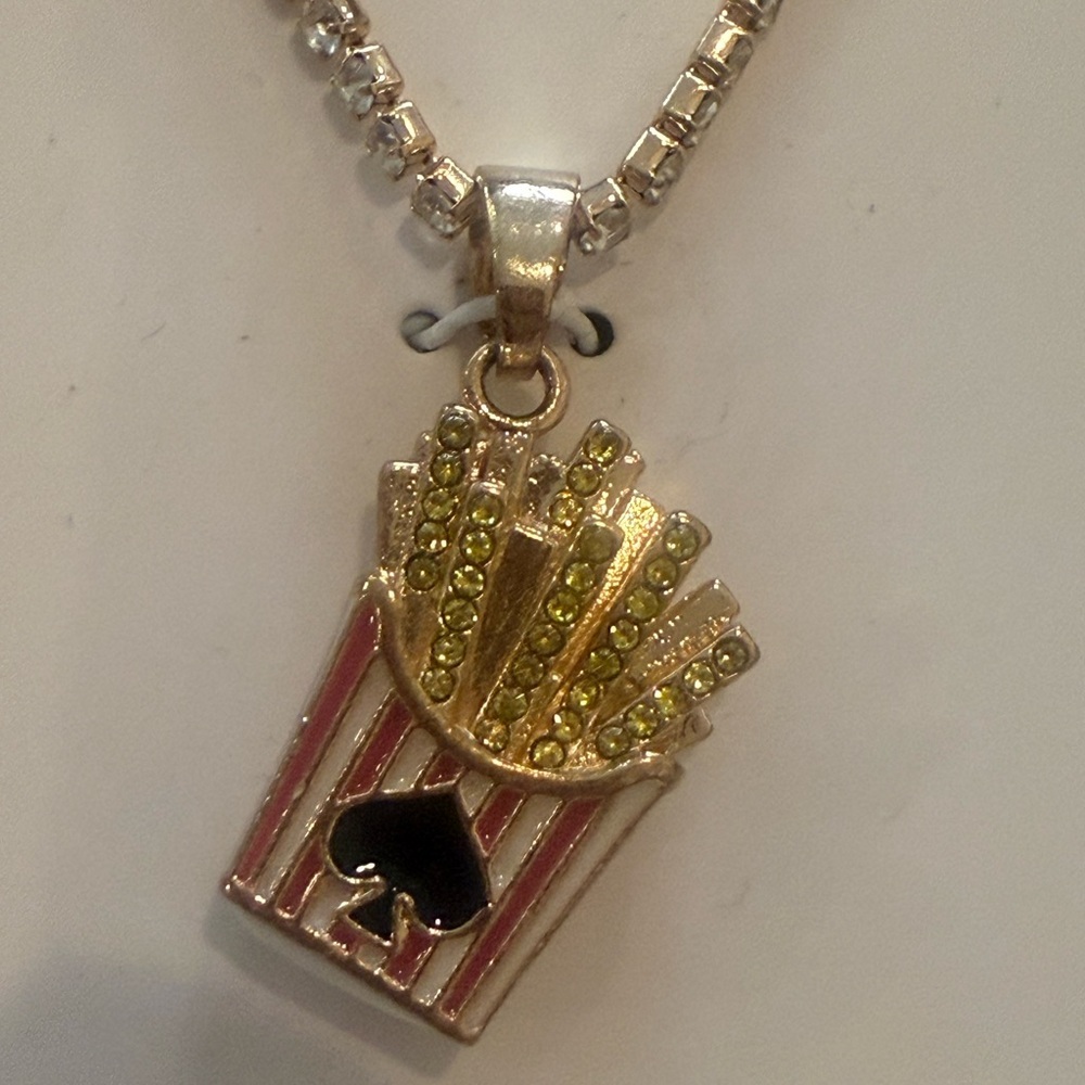 Kate Spade x Target French Fry Crystal Pendant Necklace – 16” + 3” Extender NIB - Picture 5 of 7